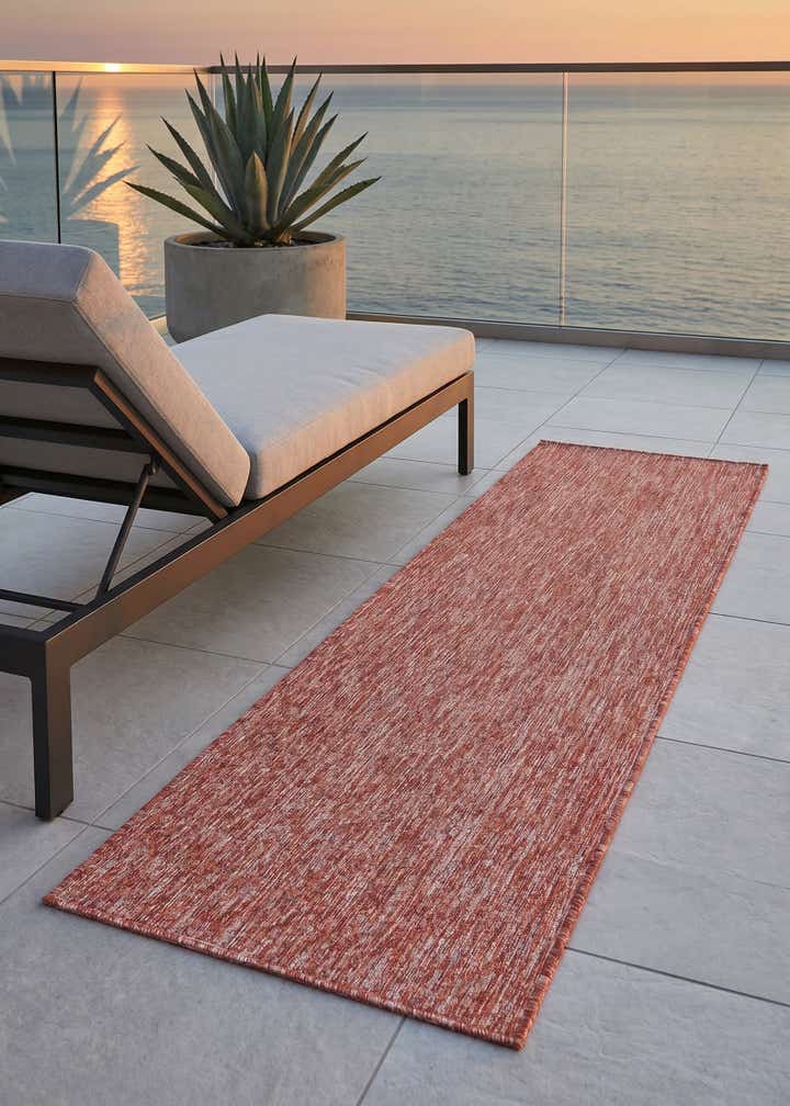 2' x 6' Easy-Clean Solid Indoor / Outdoor Runner Rug