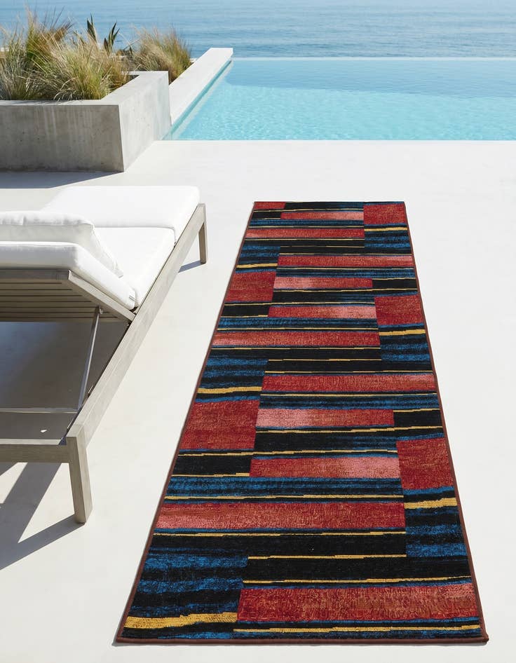 Detail image of 2' x 8' Easy-Clean Modern Indoor / Outdoor Runner Rug