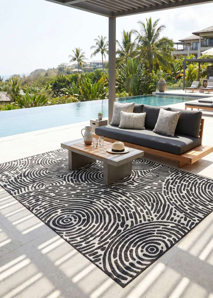 7' 10 x 10' Easy-Clean Modern Indoor / Outdoor Rug