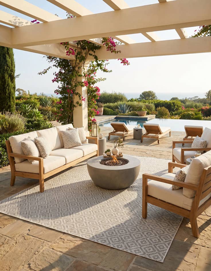 Detail image of 7' 10 x 7' 10 Easy-Clean Jill Zarin Costa Rica Indoor / Outdoor Square Rug