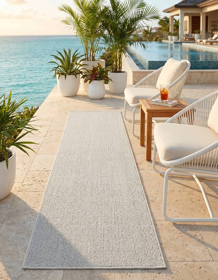 Detail image of 2' x 8' Easy-Clean Solid Indoor / Outdoor Runner Rug