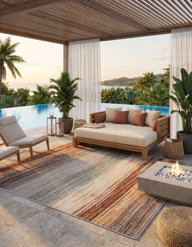 Detail image of 9' x 12' Easy-Clean Modern Indoor / Outdoor Rug