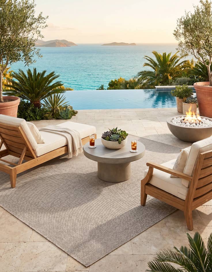 Detail image of 6' x 9' Easy-Clean Solid Indoor / Outdoor Rug