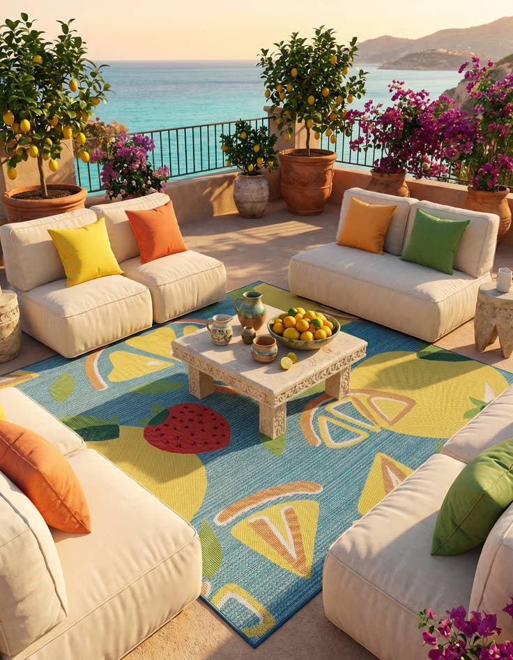 Detail image of 7' 10 x 7' 10 Easy-Clean Baja Indoor / Outdoor Square Rug