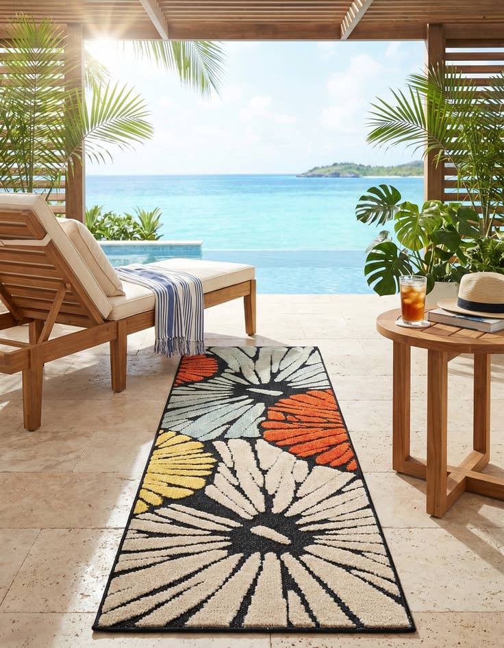 Detail image of 2' x 6' Easy-Clean Casablanca Indoor / Outdoor Runner Rug