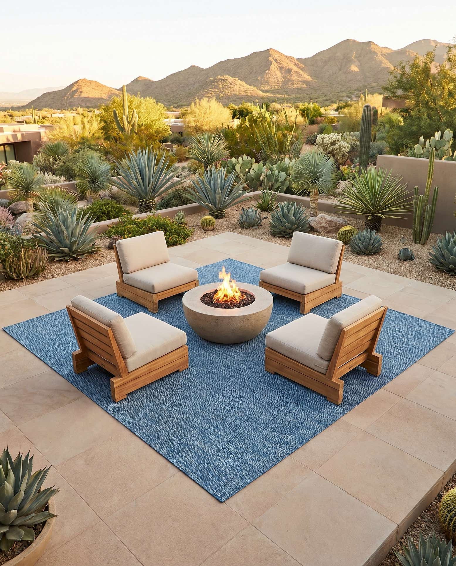 7' 10 x 7' 10 Easy-Clean Solid Indoor / Outdoor Square Rug