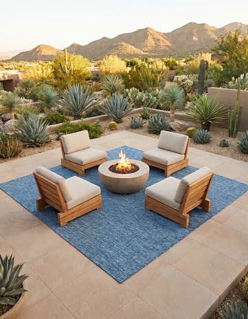 7' 10 x 7' 10 Easy-Clean Solid Indoor / Outdoor Square Rug