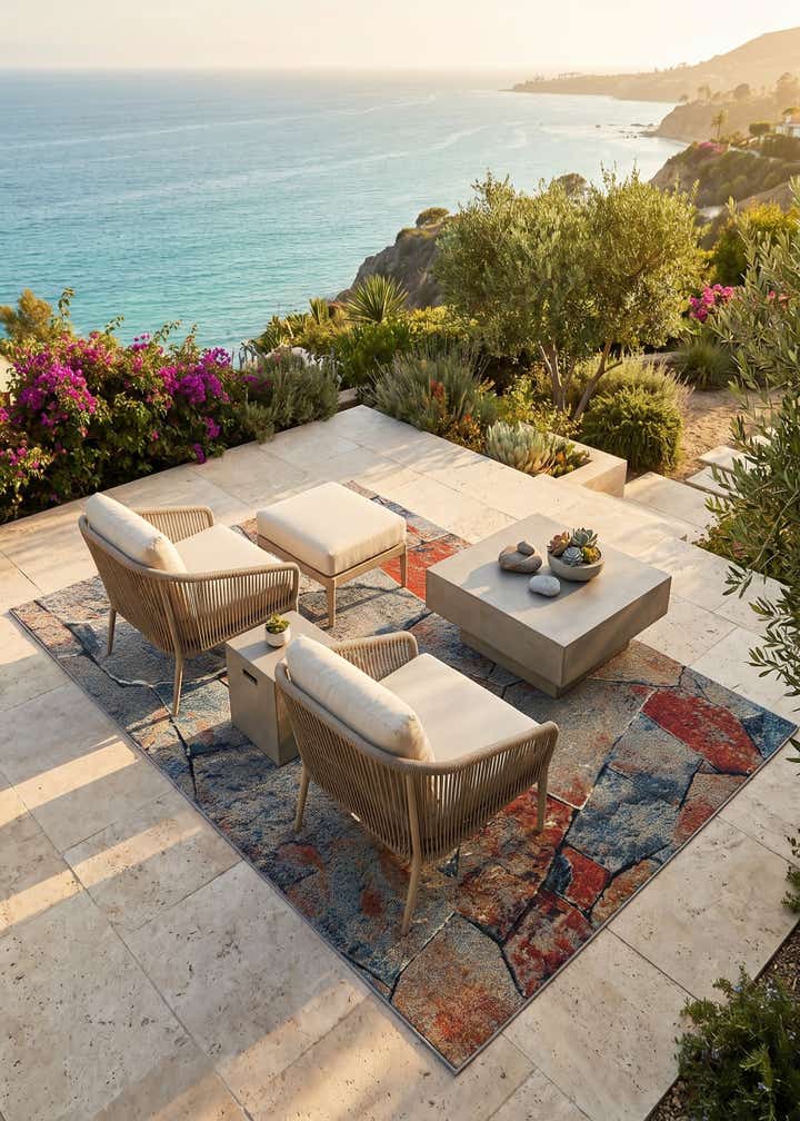 5' x 8' Easy-Clean Modern Indoor / Outdoor Rug