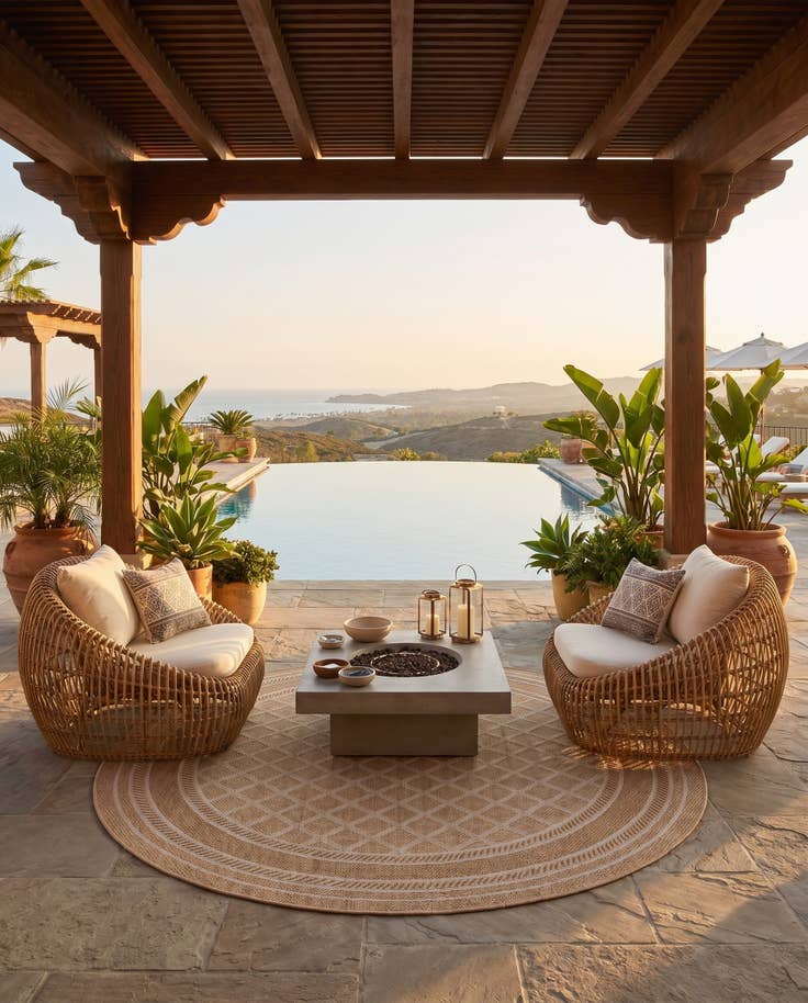 Detail image of 7' 10 x 7' 10 Easy-Clean Lattice Indoor / Outdoor Round Rug