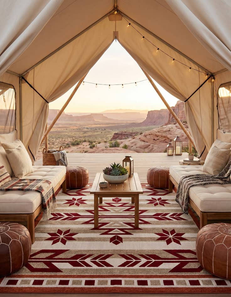 Detail image of 8' x 10' Easy-Clean Modern Indoor / Outdoor Rug