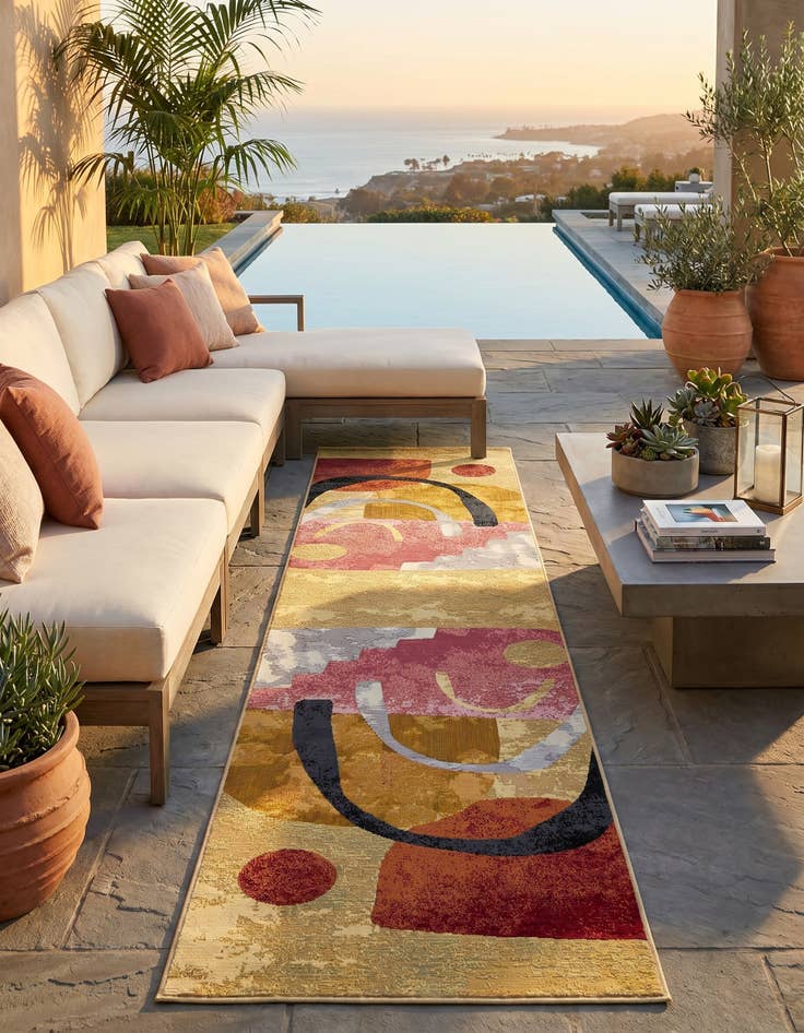 Detail image of 2' 7 x 12' Easy-Clean Modern Indoor / Outdoor Runner Rug