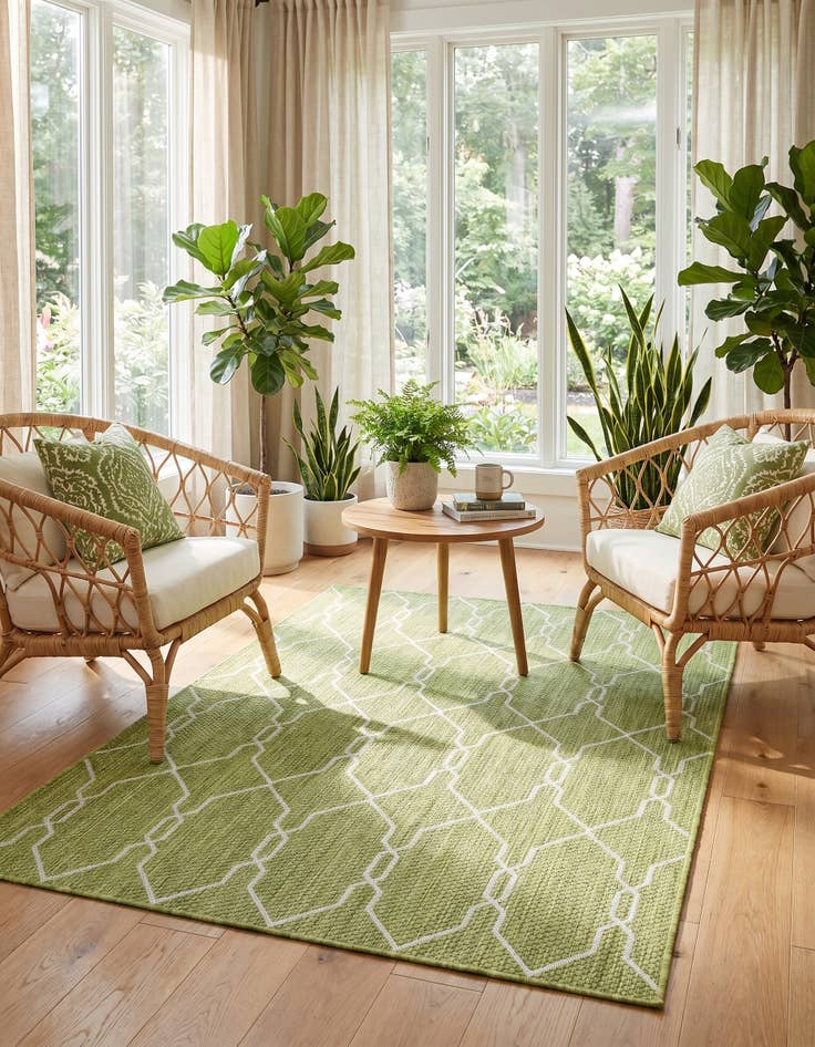 Detail image of 4' x 6' Easy-Clean Lattice Indoor / Outdoor Rug