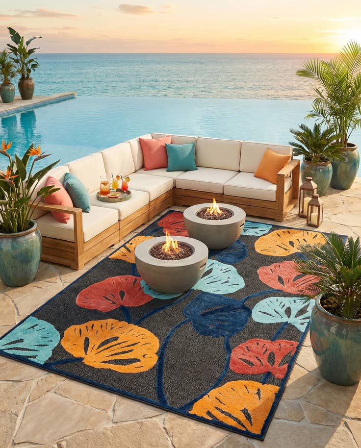 Detail image of 7' x 10' Easy-Clean Belize Indoor / Outdoor Rug