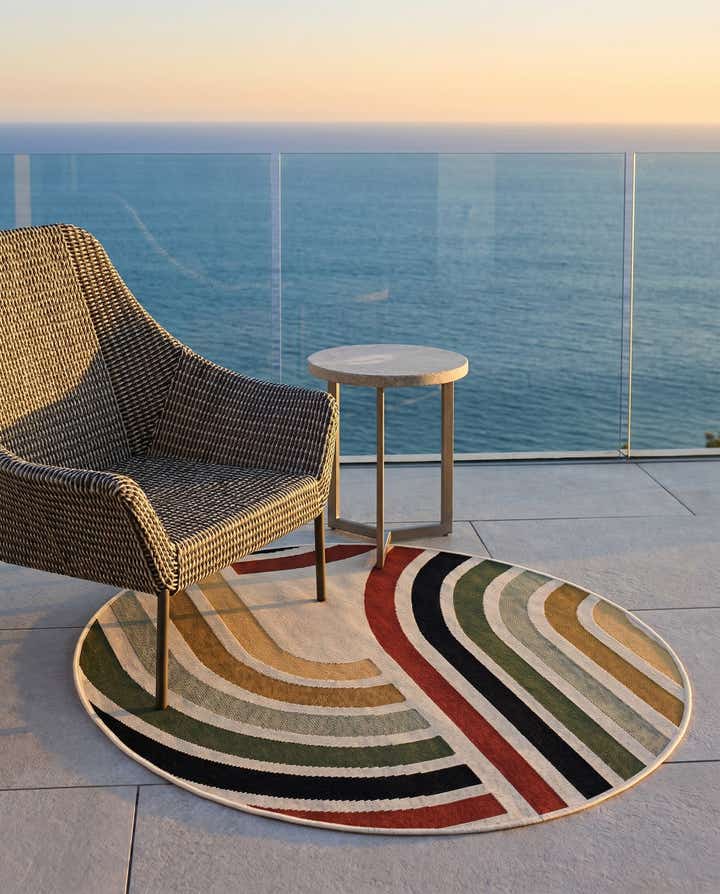 3' x 3' Easy-Clean Modern Indoor / Outdoor Round Rug