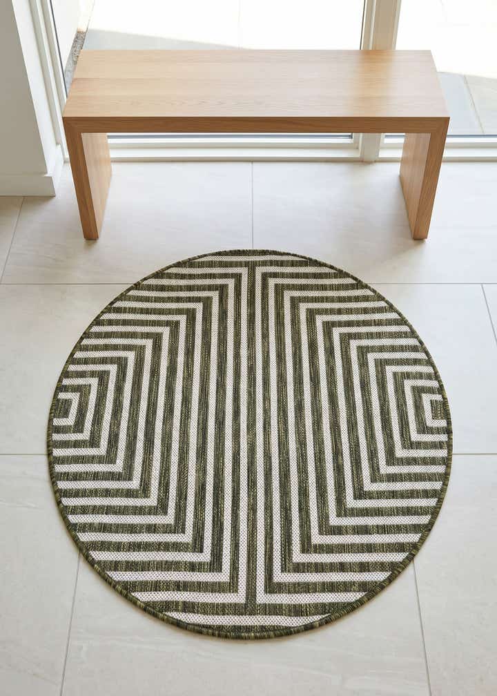 3' x 3' Easy-Clean Modern Indoor / Outdoor Round Rug
