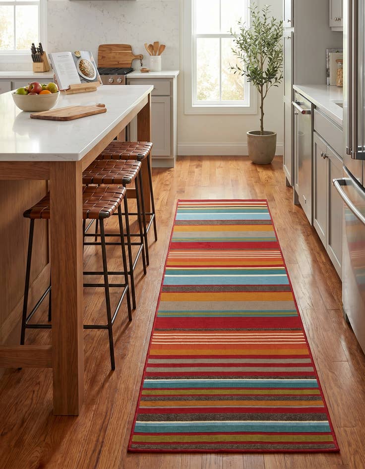 Detail image of 2' x 8' Easy-Clean Modern Indoor / Outdoor Runner Rug