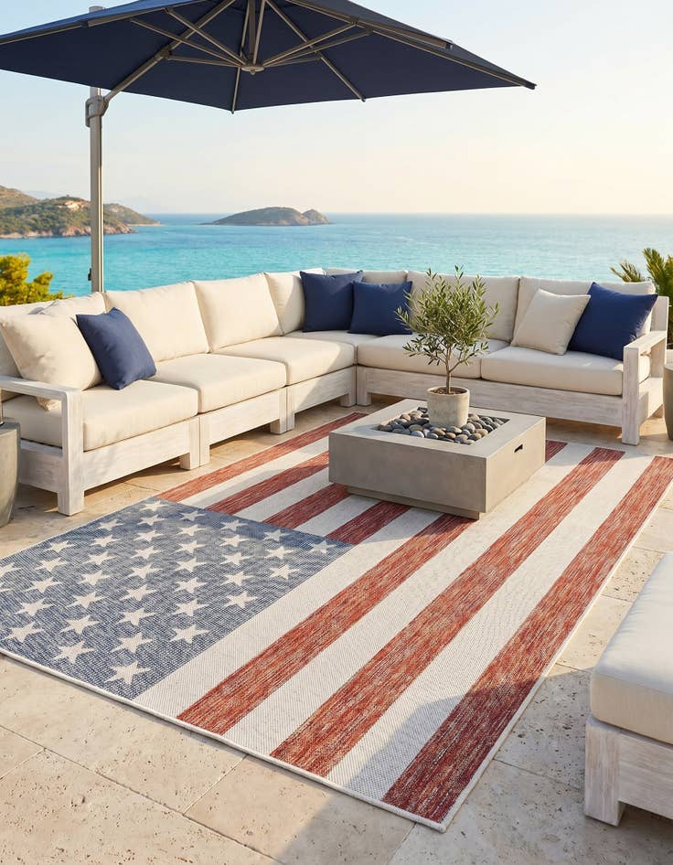 Detail image of 5' 3 x 8' Easy-Clean Jill Zarin Indoor / Outdoor Rug