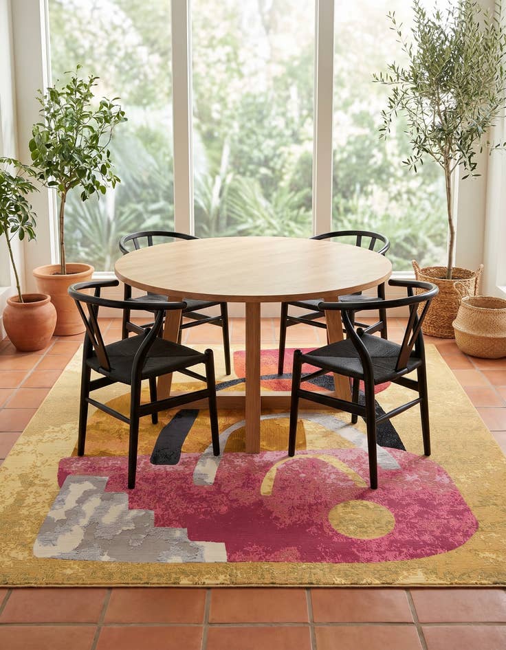 Detail image of 7' 10 x 7' 10 Easy-Clean Modern Indoor / Outdoor Square Rug