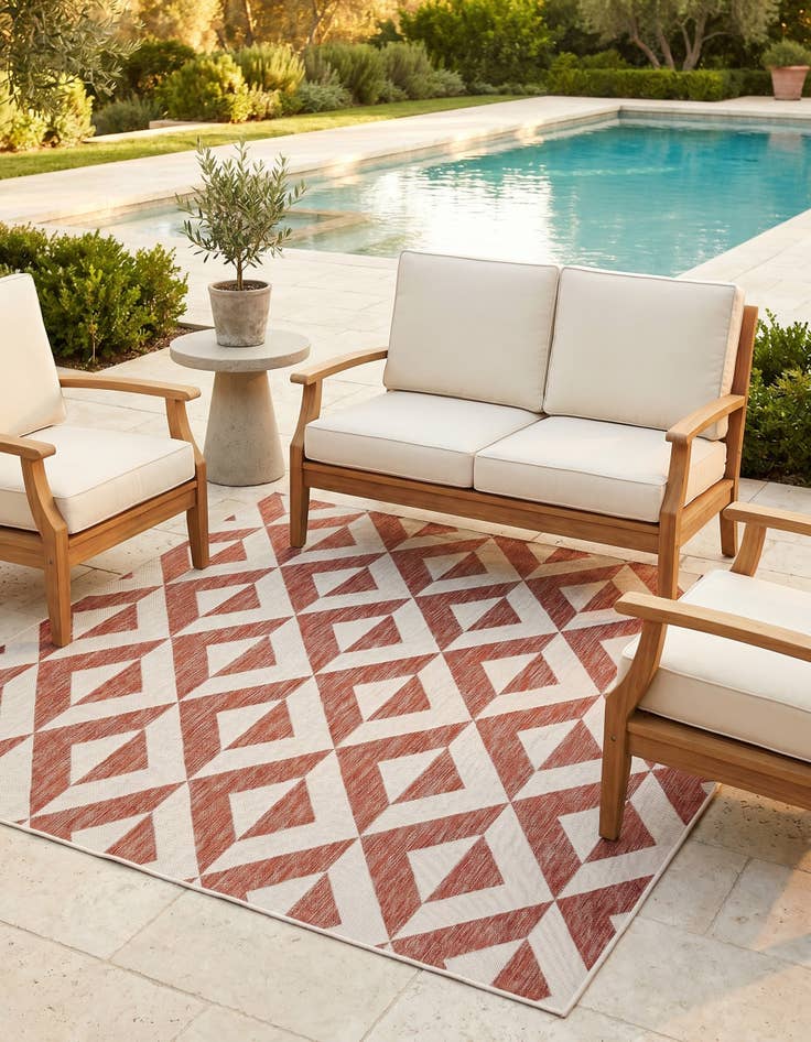 Detail image of 7' 10 x 7' 10 Easy-Clean Jill Zarin Napa Indoor / Outdoor Square Rug