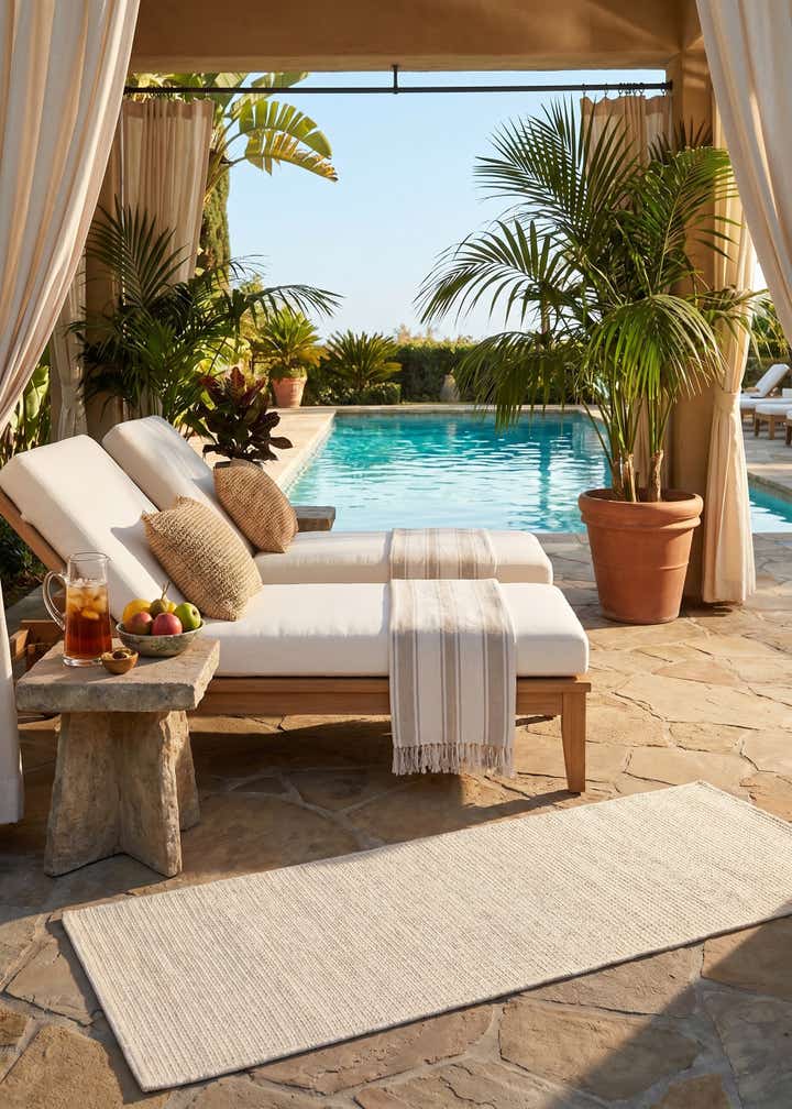 2' x 6' 1 Easy-Clean Jill Zarin Palm Springs Indoor / Outdoor Runner Rug