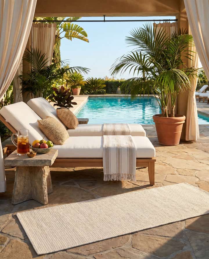 2' x 6' 1 Easy-Clean Jill Zarin Palm Springs Indoor / Outdoor Runner Rug