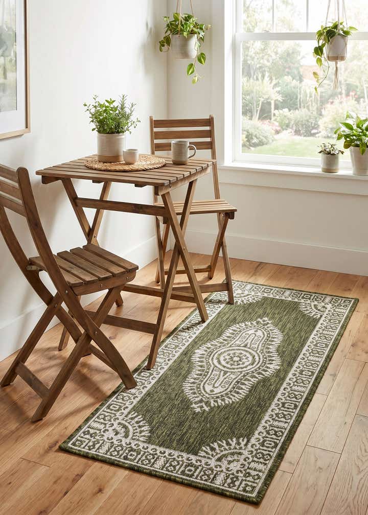 2' x 4' Easy-Clean Traditional Indoor / Outdoor Runner Rug