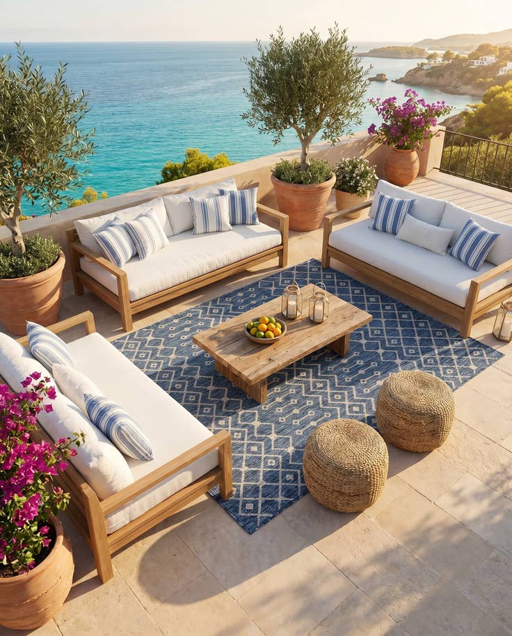 Detail image of 6' x 9' Easy-Clean Lattice Indoor / Outdoor Rug