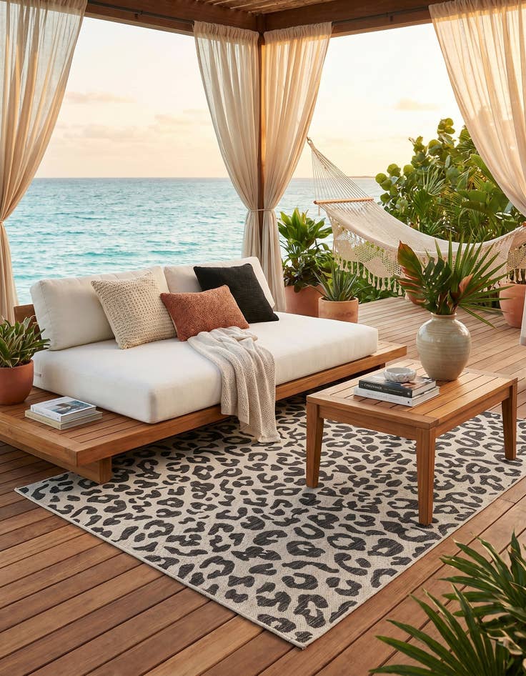 Detail image of 5' 3 x 8' Easy-Clean Safari Indoor / Outdoor Rug