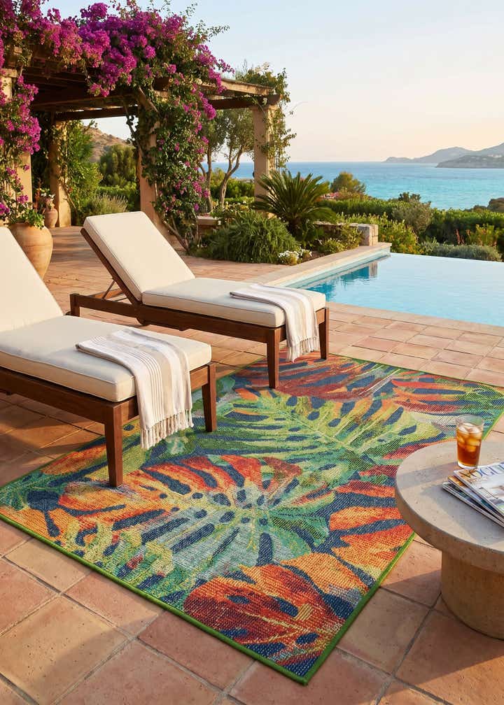 4' 1 x 6' 1 Easy-Clean Baja Indoor / Outdoor Rug