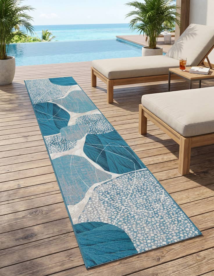 Detail image of 2' 7 x 12' Easy-Clean Modern Indoor / Outdoor Runner Rug