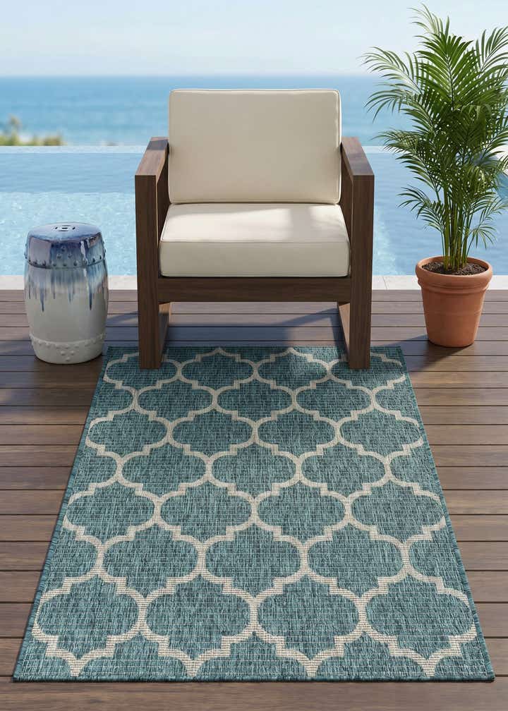 3' x 5' 3 Easy-Clean Trellis Indoor / Outdoor Rug