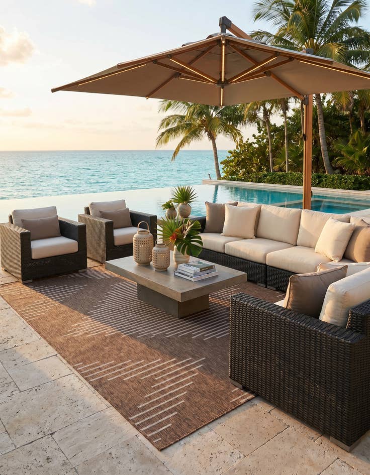 Detail image of 9' x 12' Easy-Clean Modern Indoor / Outdoor Rug