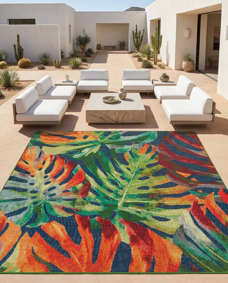 Detail image of 10' x 10' Easy-Clean Baja Indoor / Outdoor Square Rug