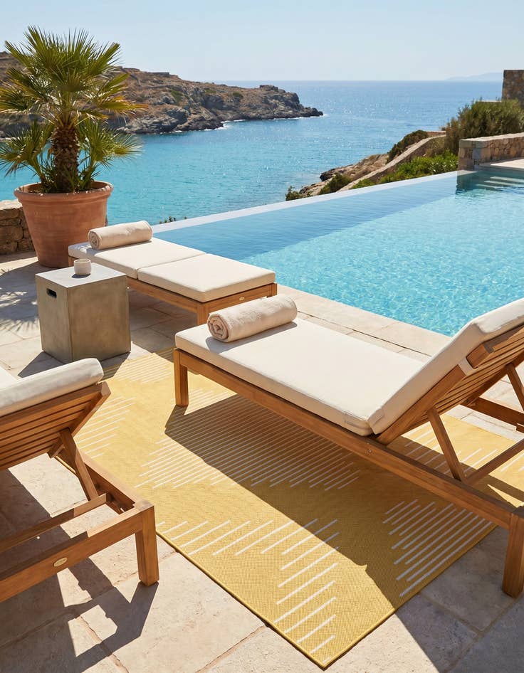 Detail image of 5' 3 x 8' Easy-Clean Modern Indoor / Outdoor Rug