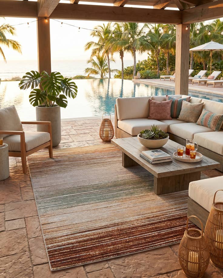 Detail image of 5' x 8' Easy-Clean Modern Indoor / Outdoor Rug