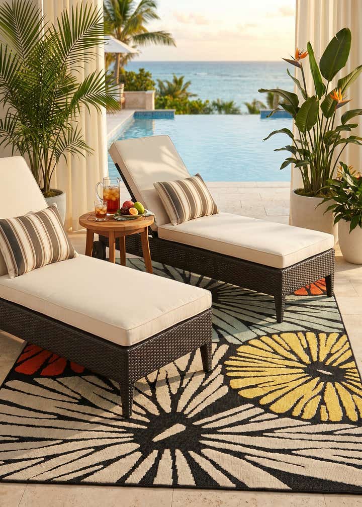5' 3 x 8' Easy-Clean Casablanca Indoor / Outdoor Rug
