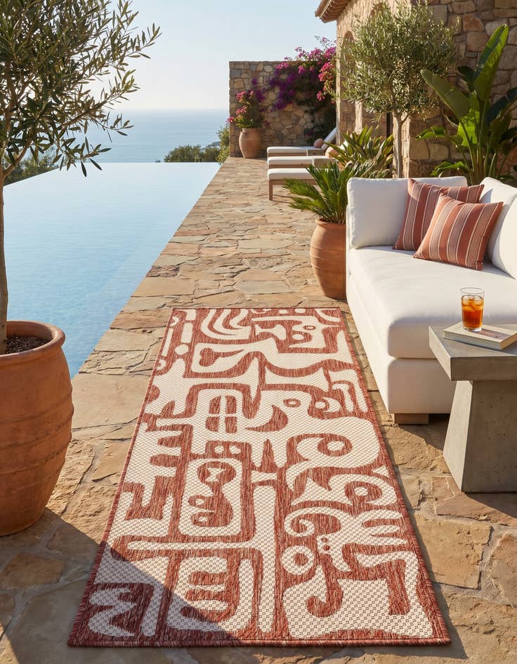 Detail image of 2' x 5' 3 Easy-Clean Modern Indoor / Outdoor Runner Rug