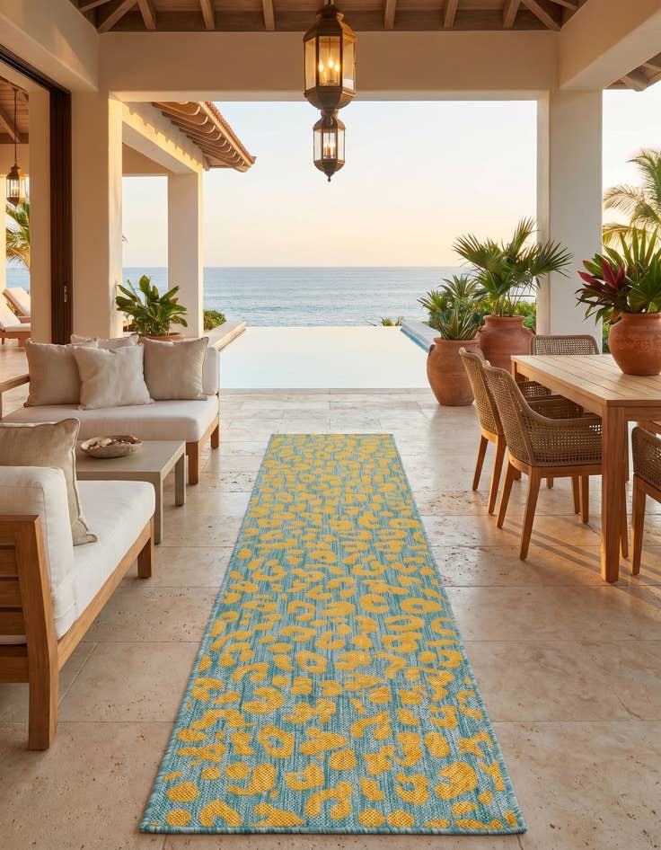 Detail image of 2' x 8' Easy-Clean Safari Indoor / Outdoor Runner Rug