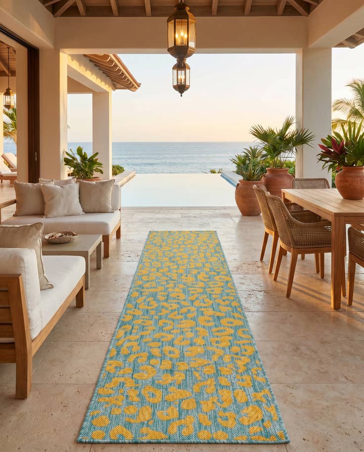 Detail image of 2' x 8' Easy-Clean Safari Indoor / Outdoor Runner Rug