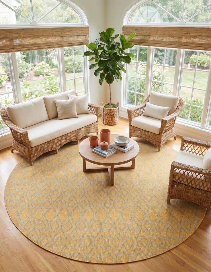 Detail image of 13' x 13' Easy-Clean Jill Zarin Turks and Caicos Indoor / Outdoor Round Rug