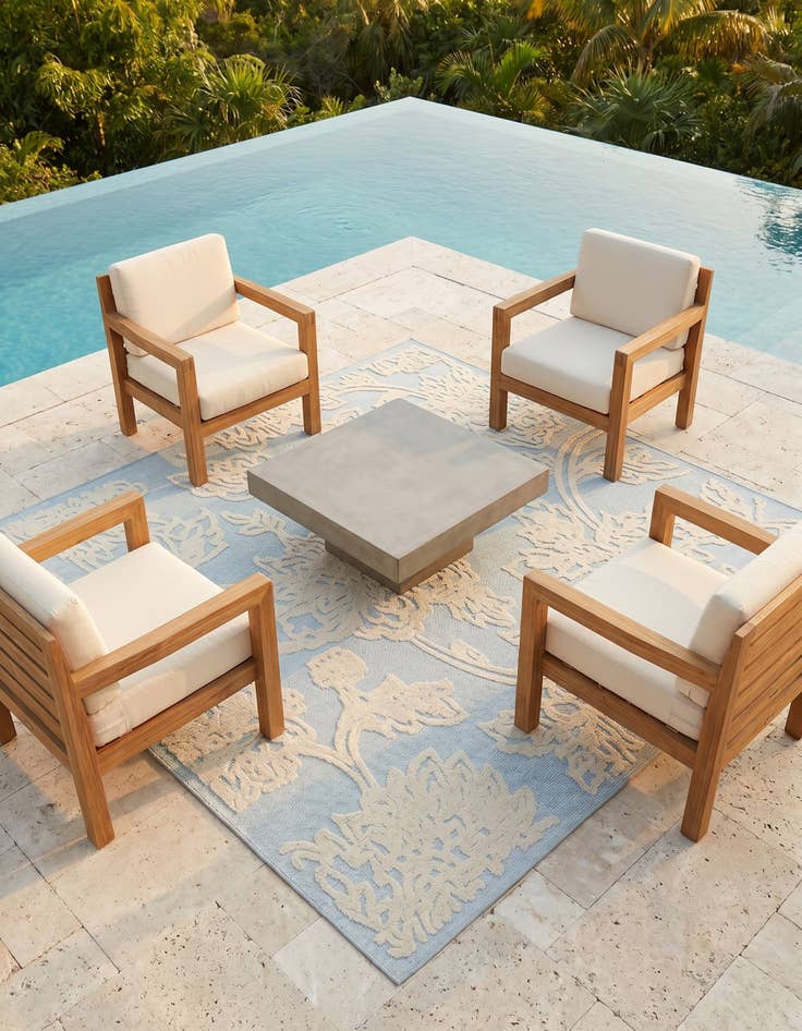 Detail image of 7' 10 x 7' 10 Easy-Clean Aruba Indoor / Outdoor Square Rug