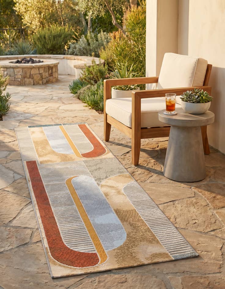 Detail image of 2' x 8' Easy-Clean Modern Indoor / Outdoor Runner Rug