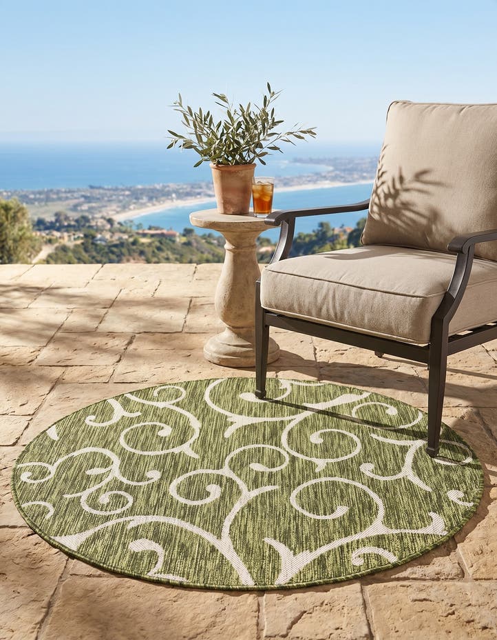 4' x 4' Easy-Clean Botanical Indoor / Outd...