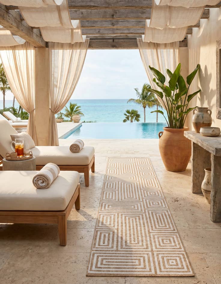 Detail image of 2' 7 x 12' Easy-Clean Modern Indoor / Outdoor Runner Rug