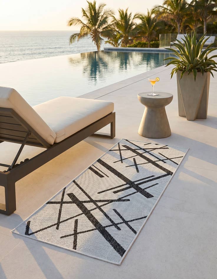 Detail image of 2' x 5' 3 Easy-Clean Modern Indoor / Outdoor Runner Rug