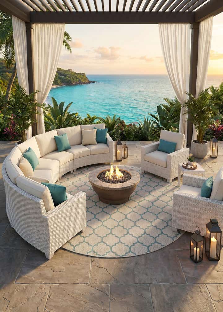 13' x 13' Easy-Clean Trellis Indoor / Outdoor Round Rug