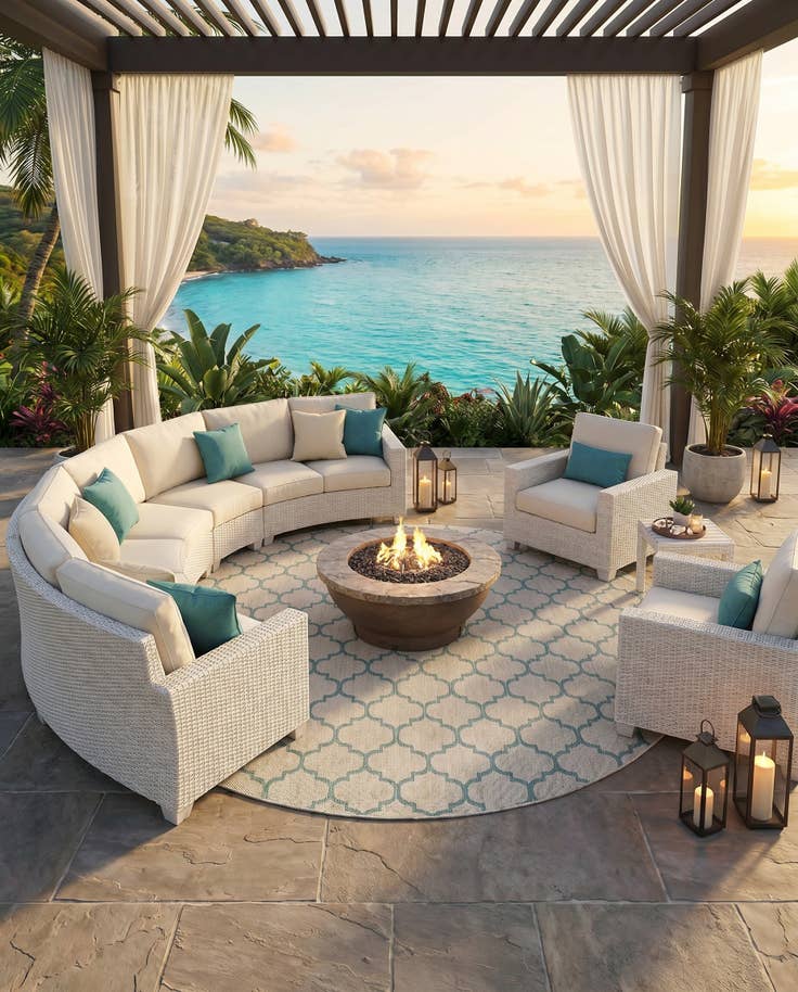 Detail image of 13' x 13' Easy-Clean Trellis Indoor / Outdoor Round Rug