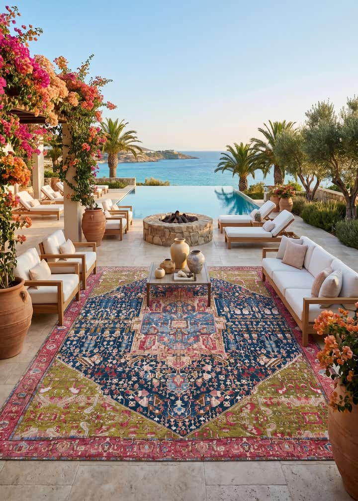 12' x 16' Easy-Clean Traditional Indoor / Outdoor Rug
