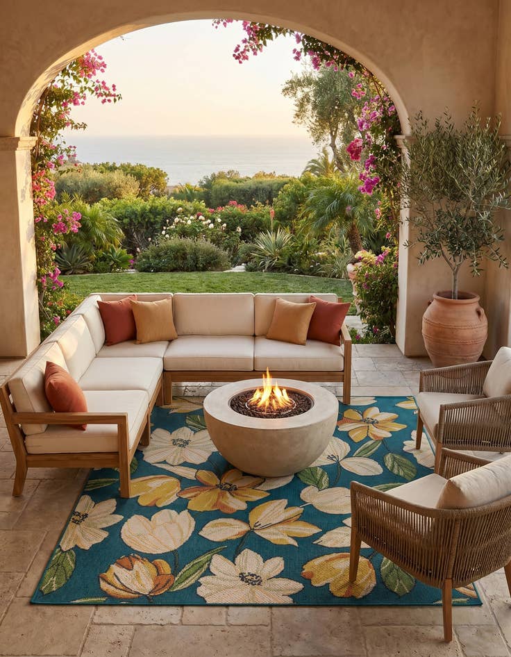 Detail image of 7' 10 x 7' 10 Easy-Clean Baja Indoor / Outdoor Square Rug