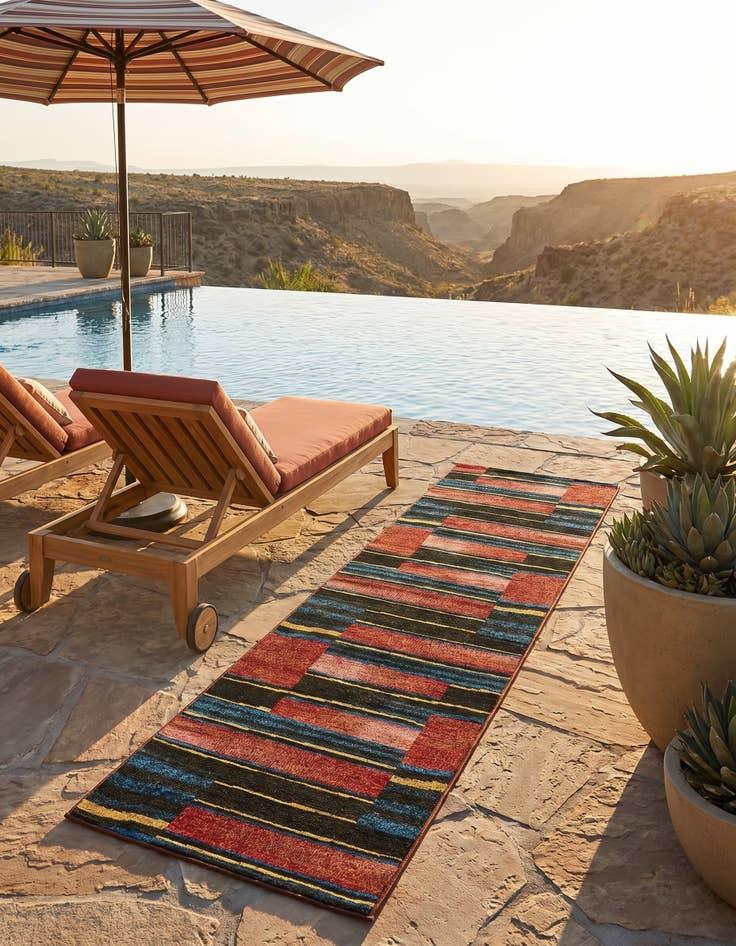 Detail image of 2' x 8' Easy-Clean Modern Indoor / Outdoor Runner Rug